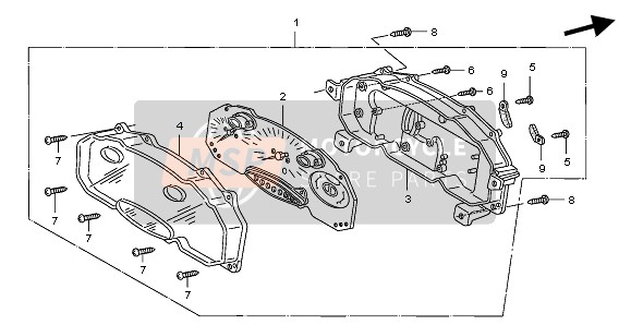 37100MCTD31, Meter Assy., Combination (Kph), Honda, 0